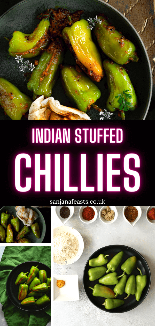 Bharela Marcha Stuffed Bullet Chillies Sanjana Feasts Side Dishes