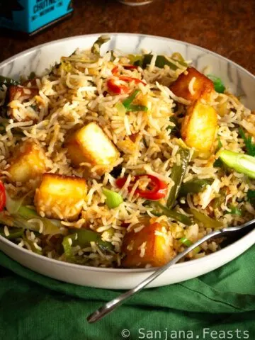 Chilli Paneer Fried Rice recipe