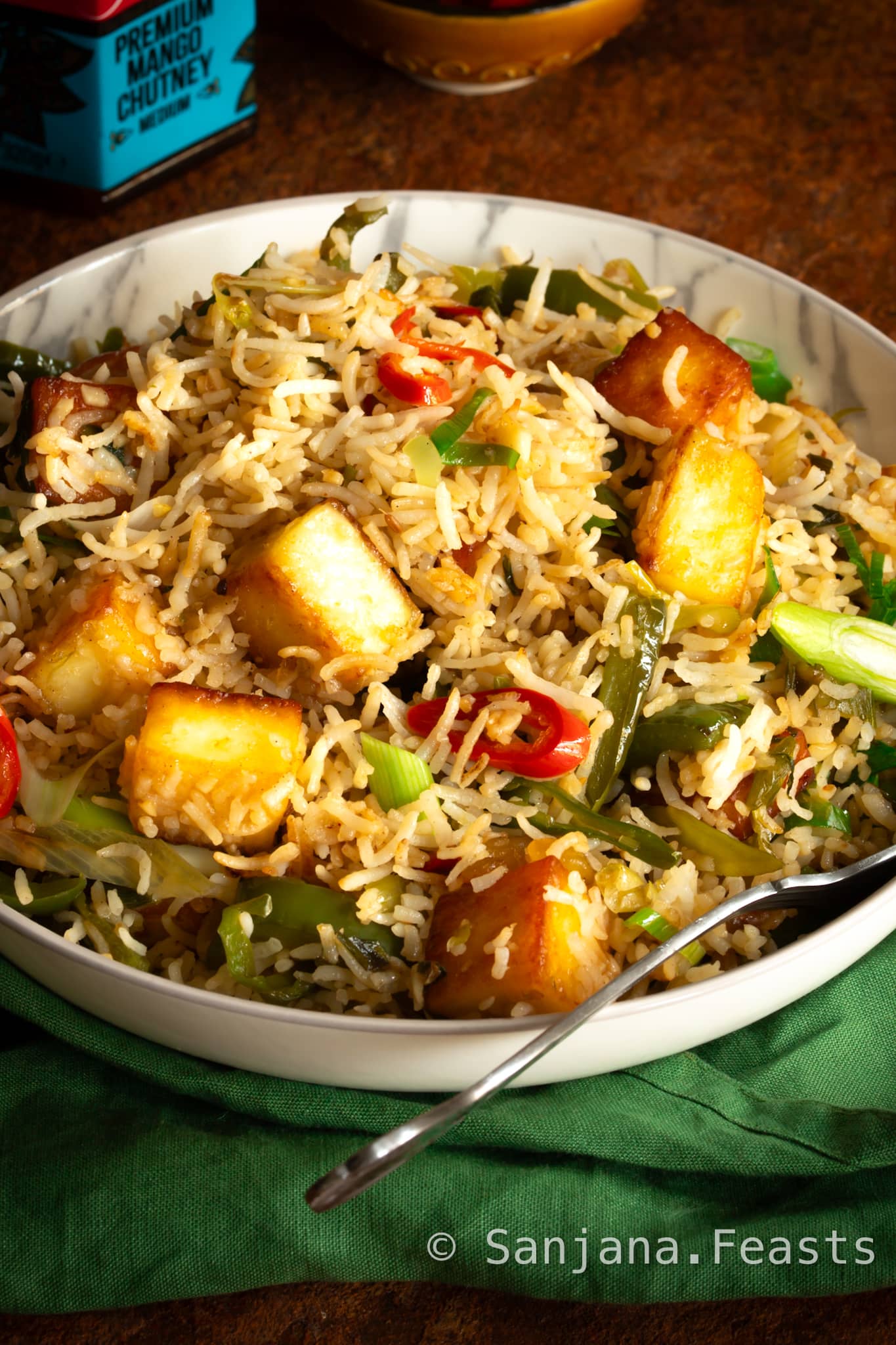 Chilli Paneer Fried Rice recipe