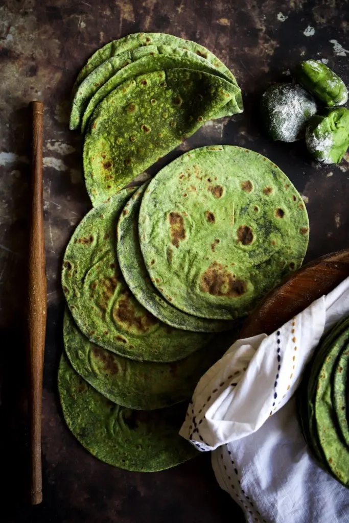 Soft Spinach Roti