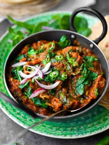 Burnt Aubergine & Spinach Curry 10 Easy Veg Curries for Roti