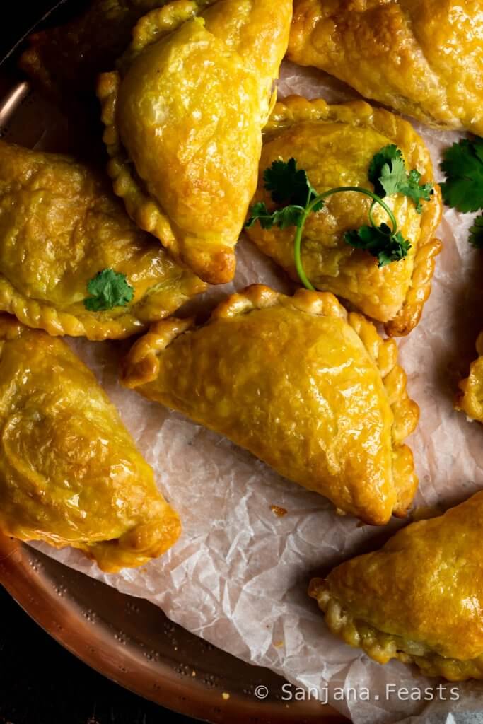 Easy Vegan Curry Puffs Sanjana.Feasts Indian Snacks