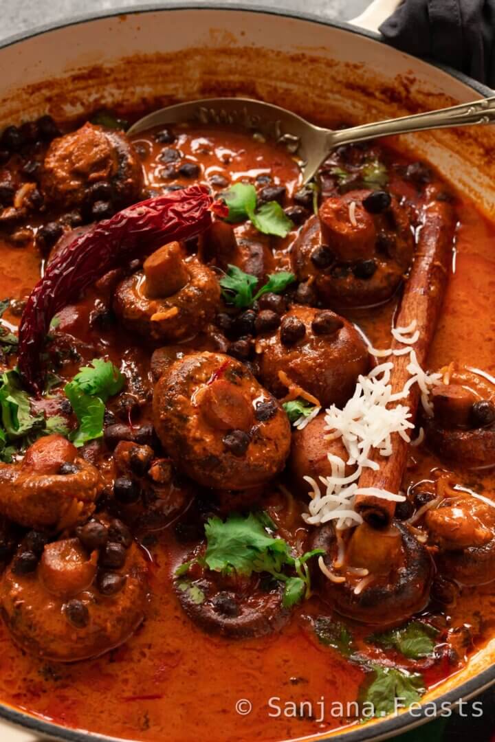 Mushroom & Black Chickpea Rogan Josh - Sanjana.Feasts - Indian Curry ...