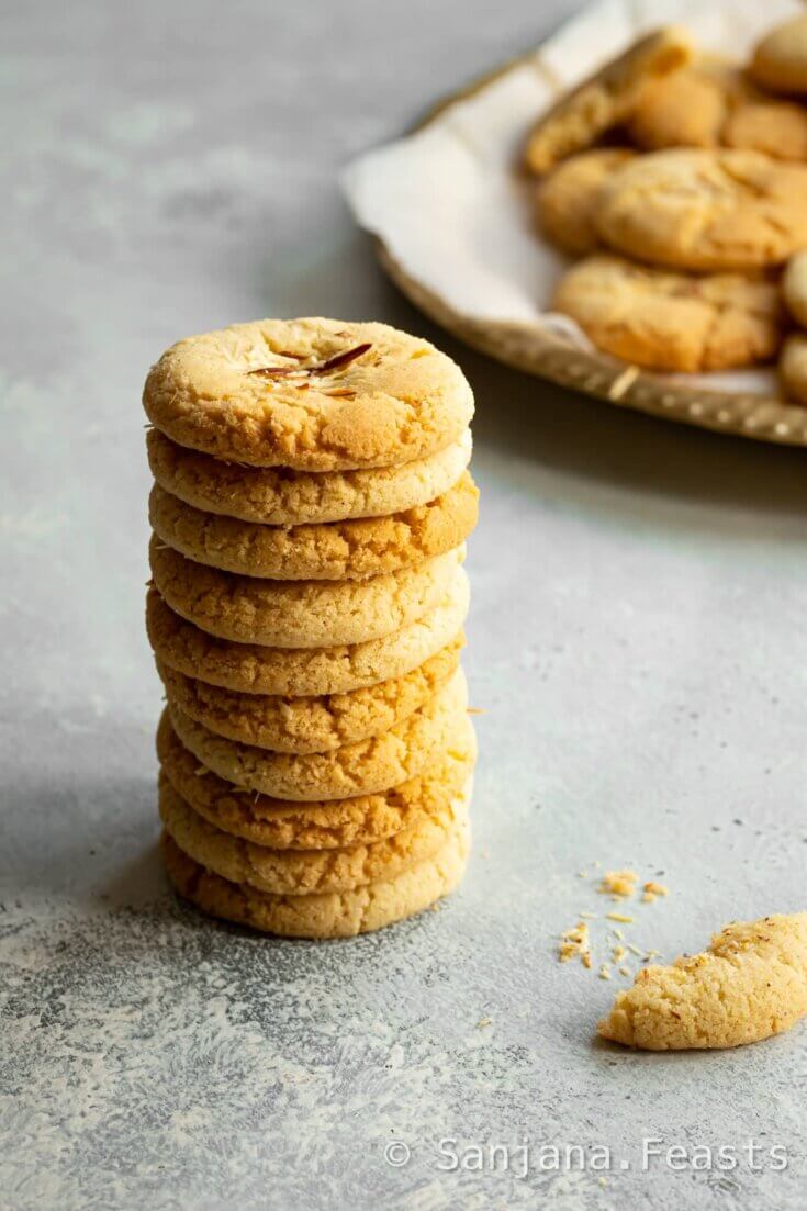 Chewy Almond Cookies - Sanjana.Feasts - Eggless Baking Recipes - VIDEO