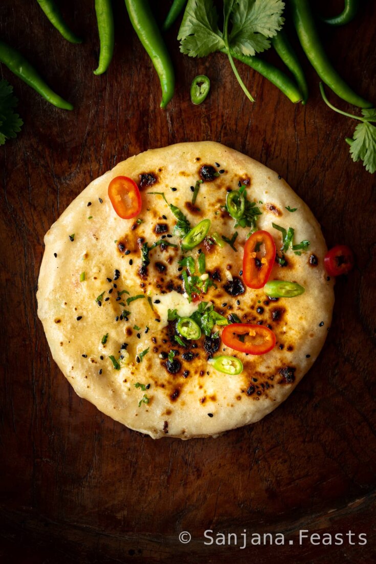 Bullet Cheese Naan - Sanjana.Feasts - Indian Breads + VIDEO