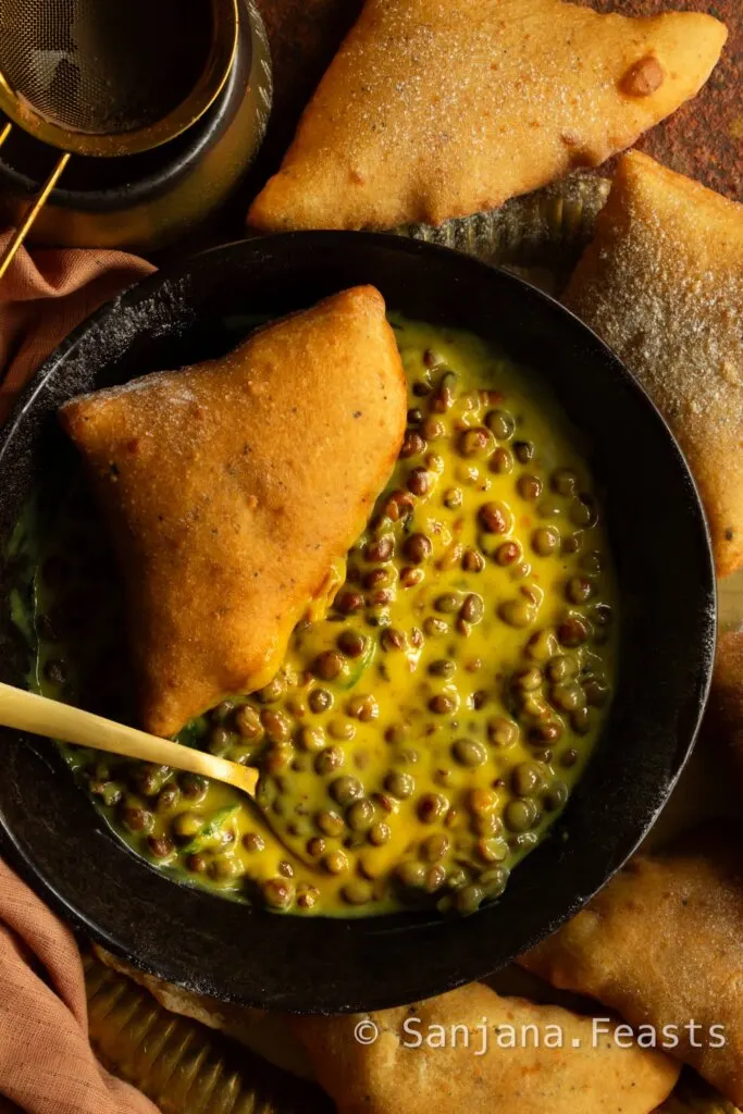 Swahili breakfast mandazi with mbaazi za nazi