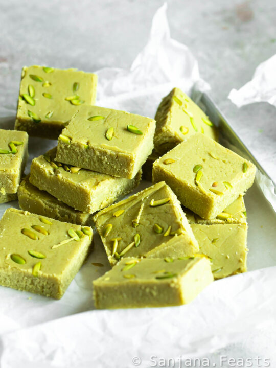 Pistachio Barfi Recipe (2 Ingredients!) - Indian Sweets - Sanjana.Feasts