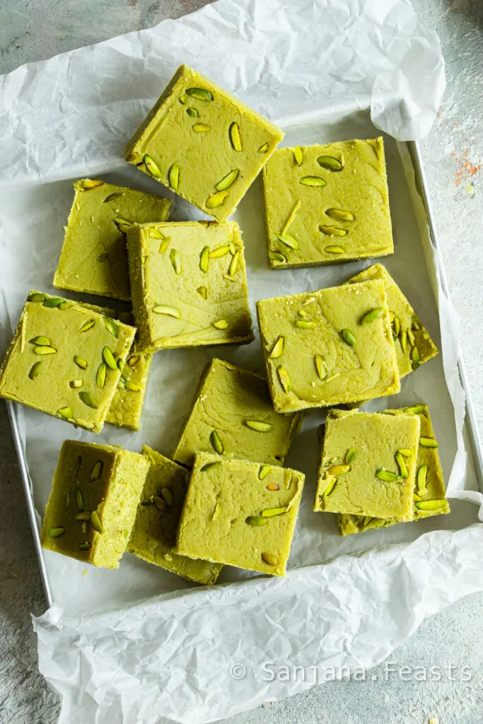 Pistachio Barfi Recipe (2 Ingredients!) - Indian Sweets - Sanjana.Feasts