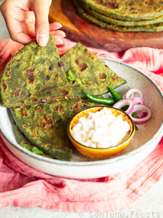 Spinach and Black Bean Paratha