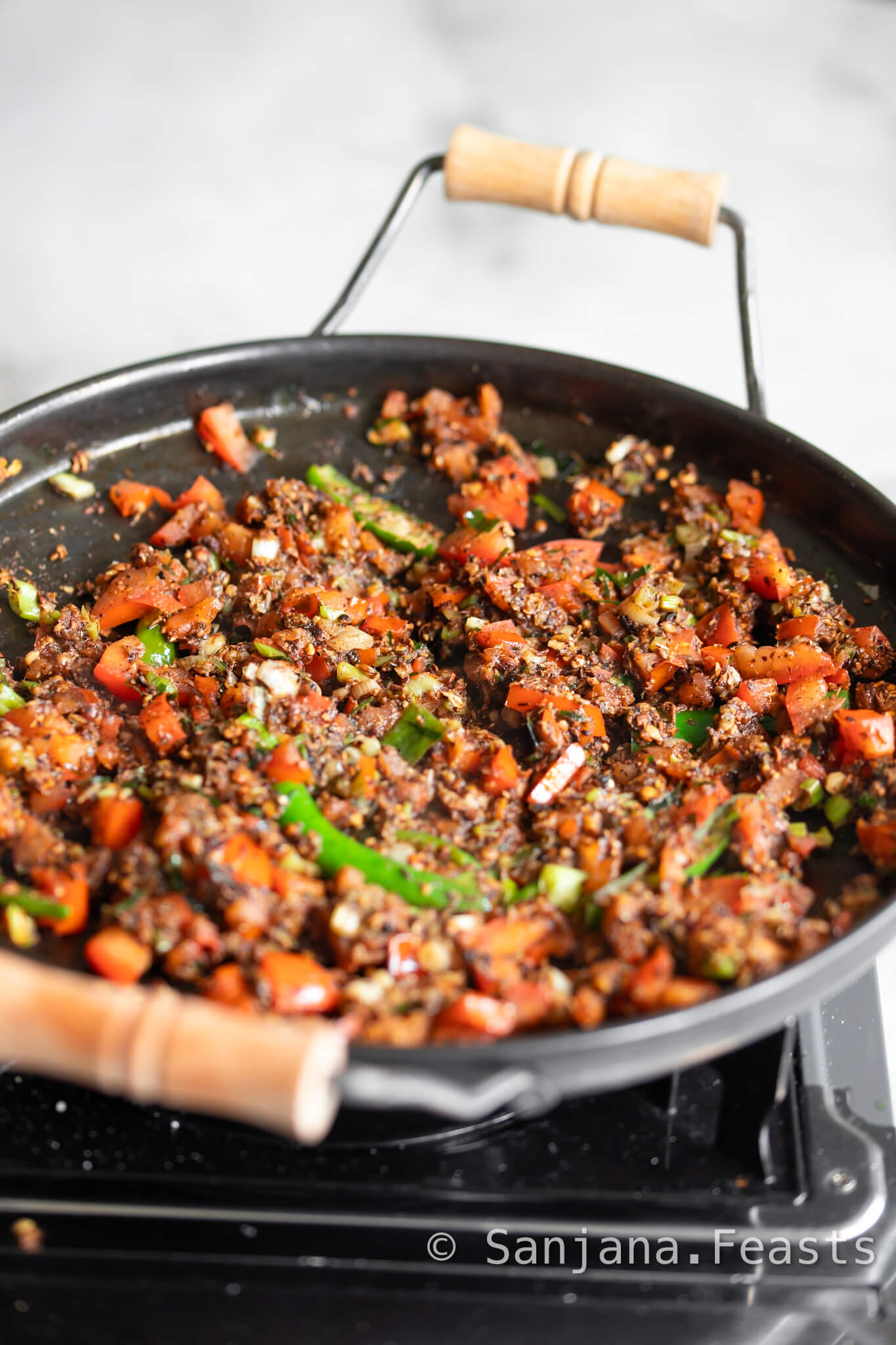 Cook the base gravy for the sabji