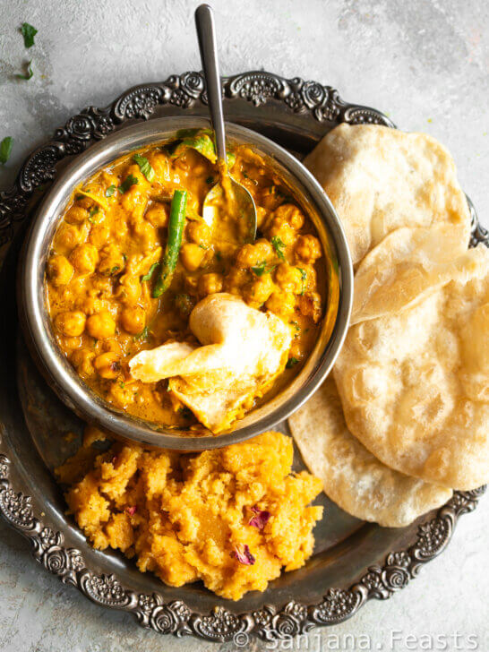 Halwa Puri Chana Breakfast